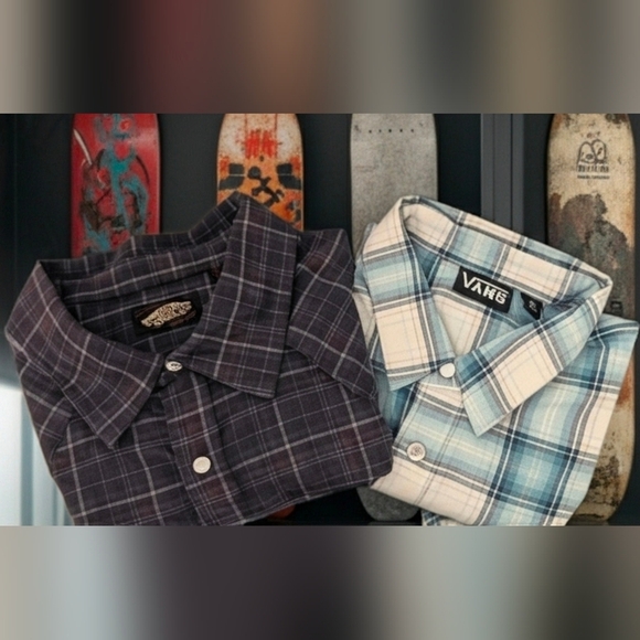 Vans Other - 247. Bundle Deal: Vans Men's Medium Short & Long Sleeve Plaid Shirts